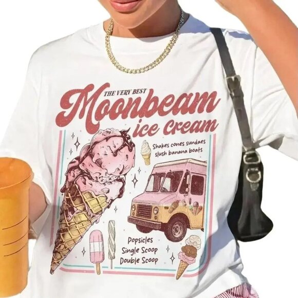 Lindsey I Tops - Moonbeam Ice Cream Shirt – Mr. Electric 2025 Concert Tour Tee Retro Indie Music